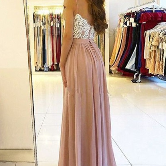 Dusty Rose Pink Long Dress Gown - Picture 3 of 14